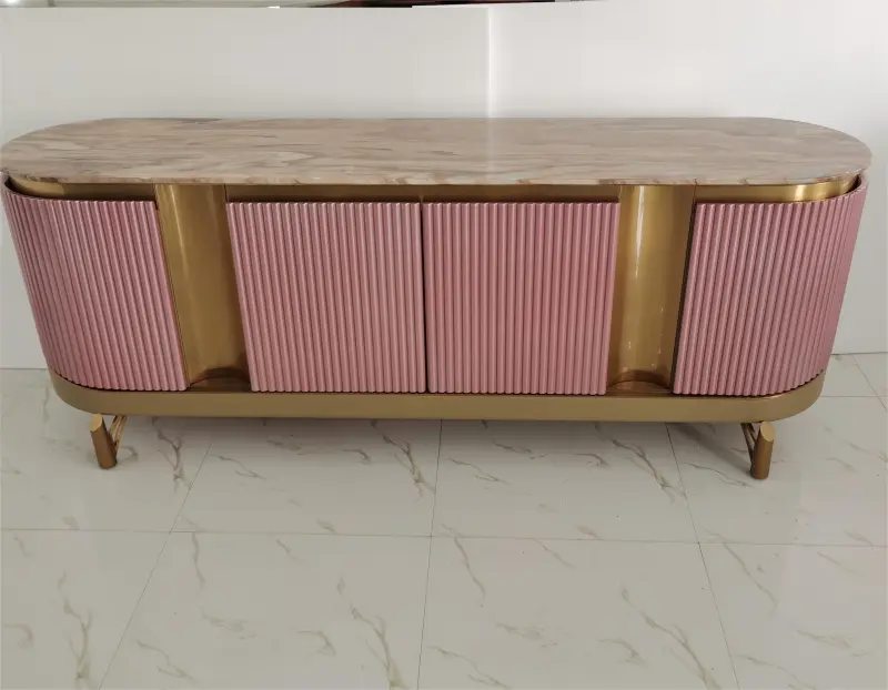 Luxurious Stainless steel sideboard Cabinet Entrance console Side Cabinet