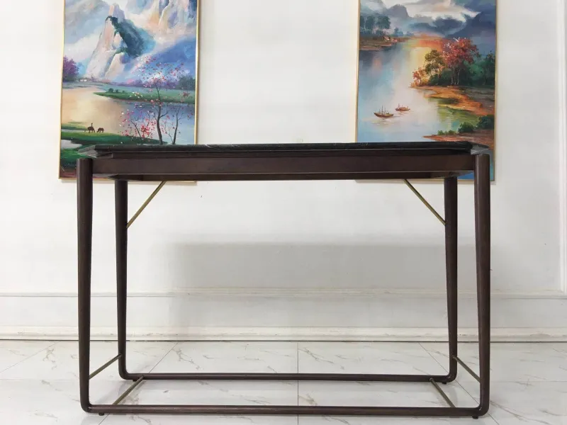 Aparador luxuoso de madeira com console de entrada Armário lateral retrô vintage