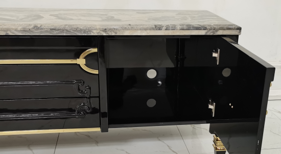 wooden marble side cabinet