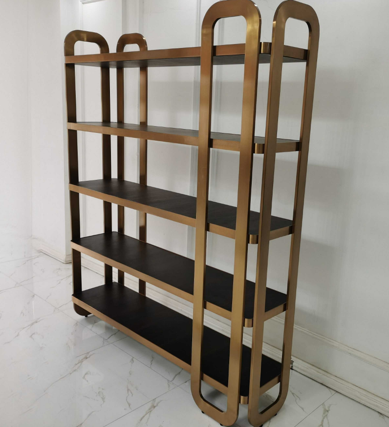 large gold colour bookcase