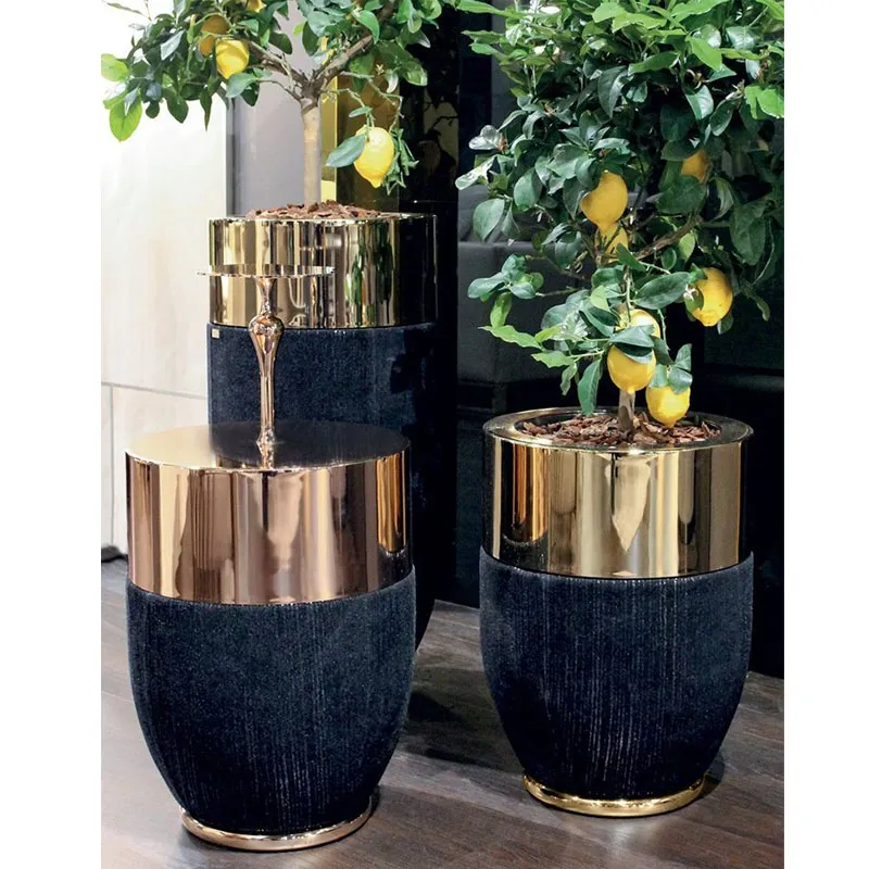 Vaso de flor de decoração de metal PVC