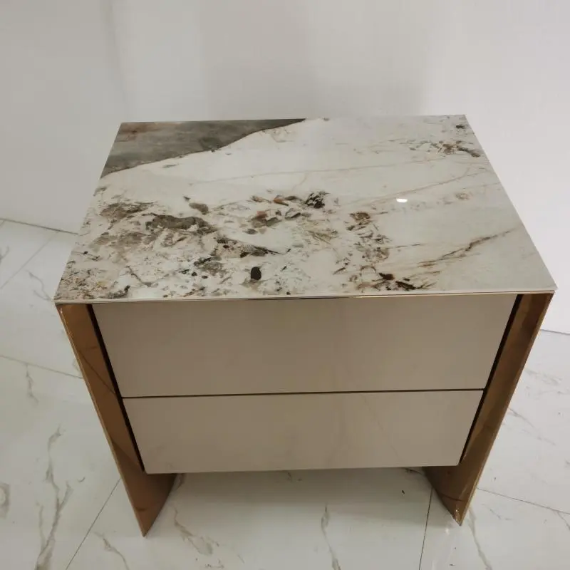 Beside table Stainless steel Night Table High Quality Modern British-style Bedroom Night Stand
