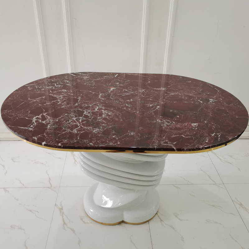 red marble top dining table