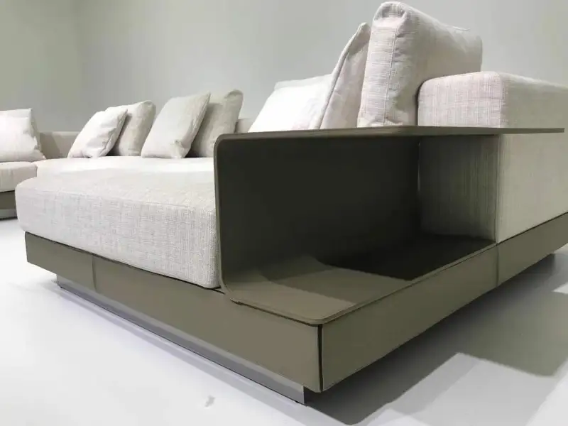 Sofá secional de couro italiano personalizado de alta qualidade, design moderno, sofá em forma de L para villa