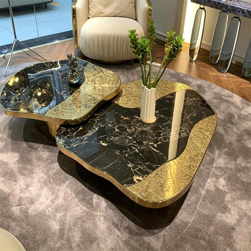 Arab villa irregular cloud-shaped nested marble countertop coffee table