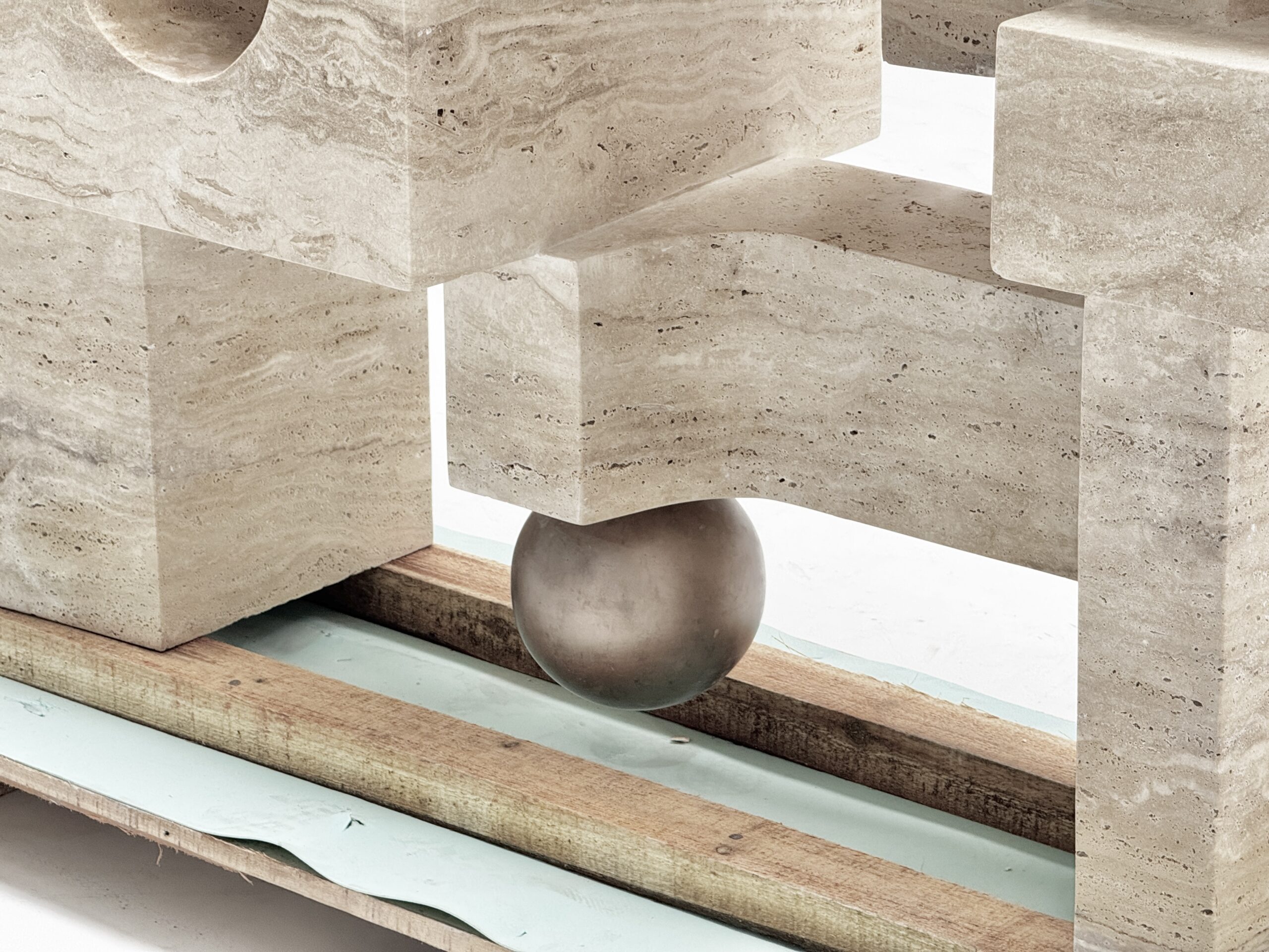 High-end handmade travertine console for Middle Eastern villas - Image 5