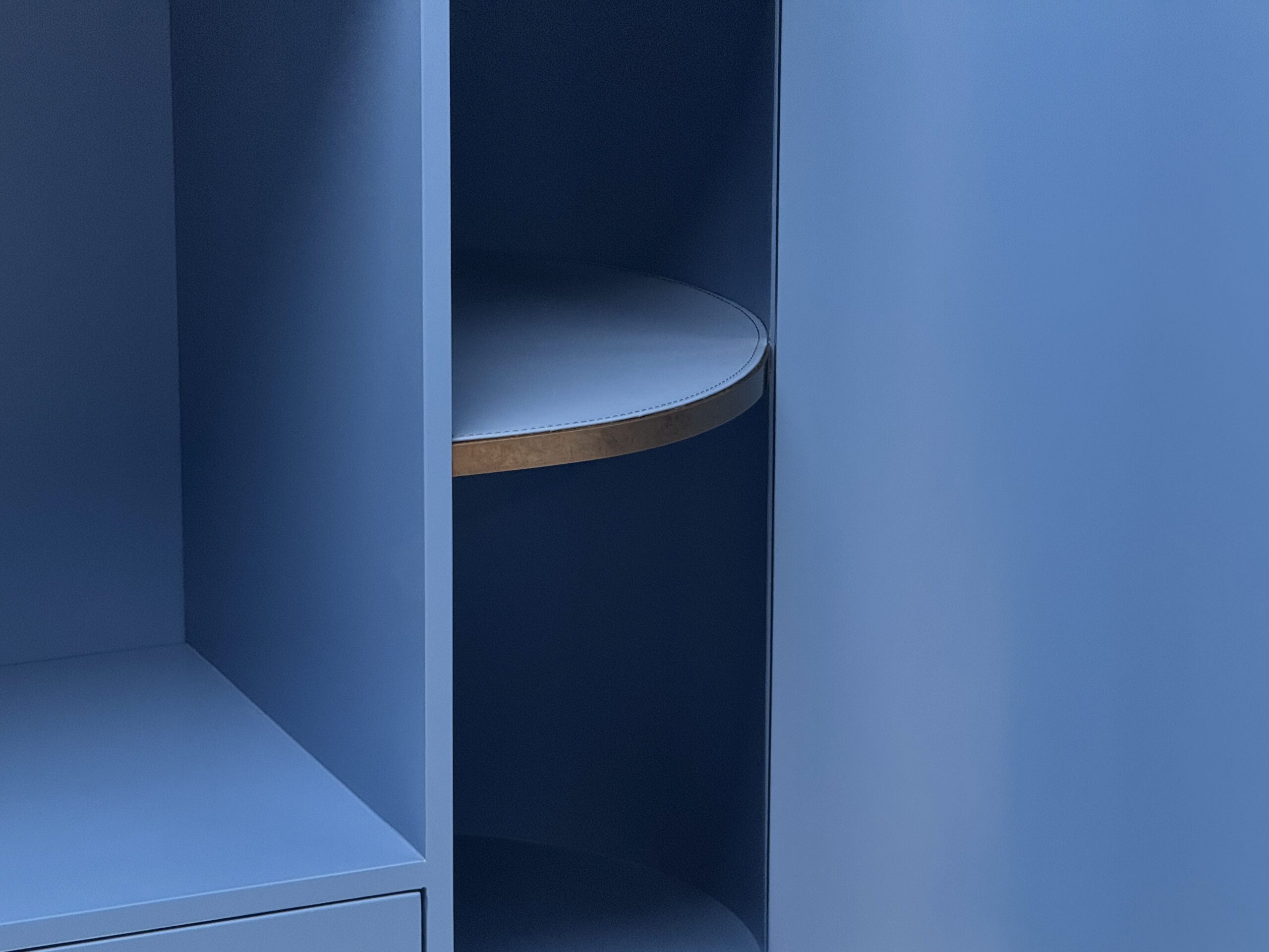 Middle Eastern villa modern high gloss blue curved sideboard - Image 7