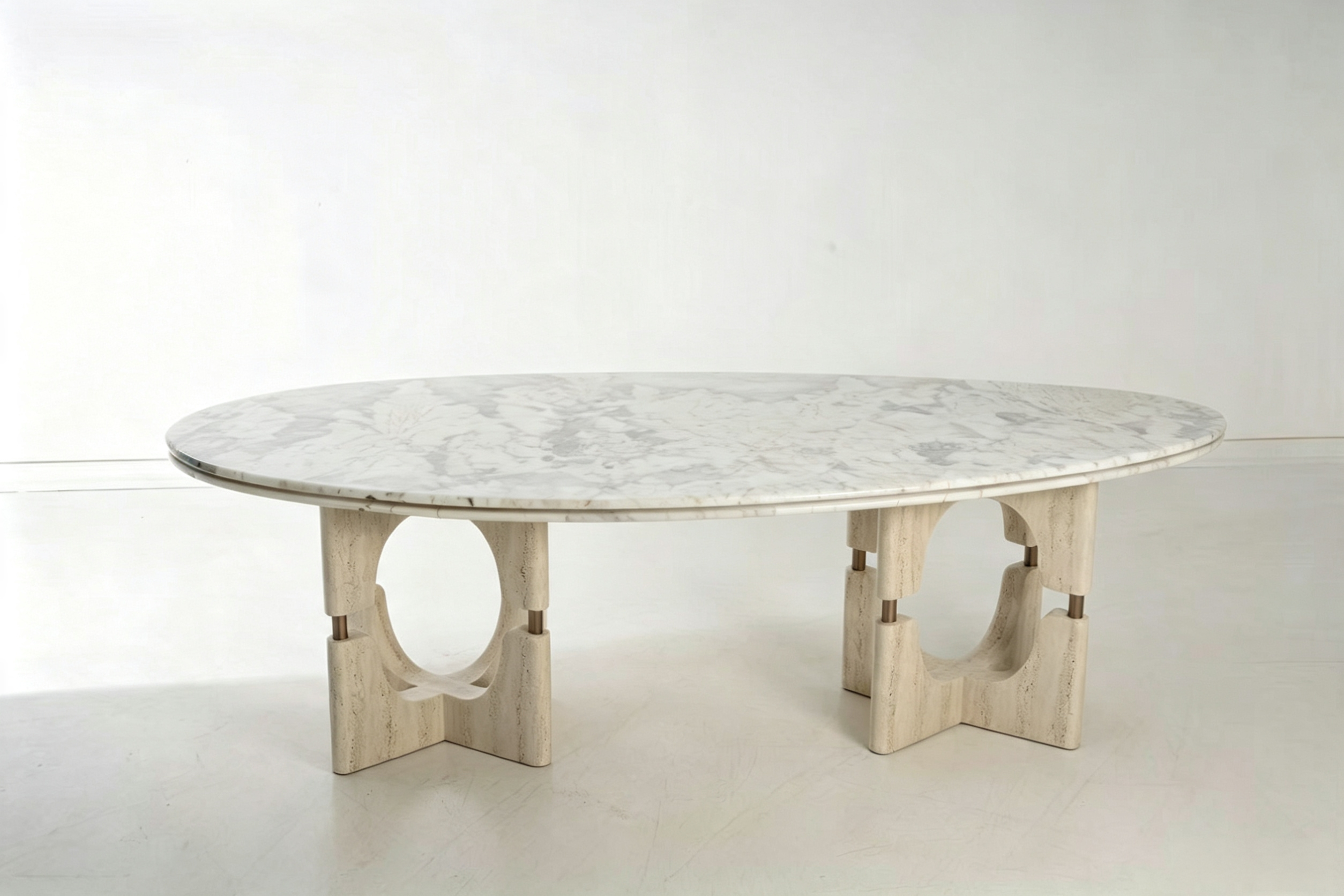 Abstract marble oval coffee table in Dubai villa - Image 10