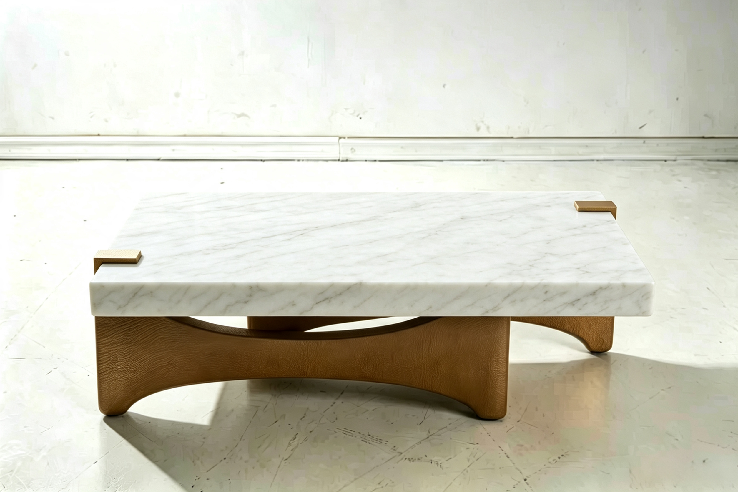 Dubai Villa luxury rectangular metal base coffee table - Image 5