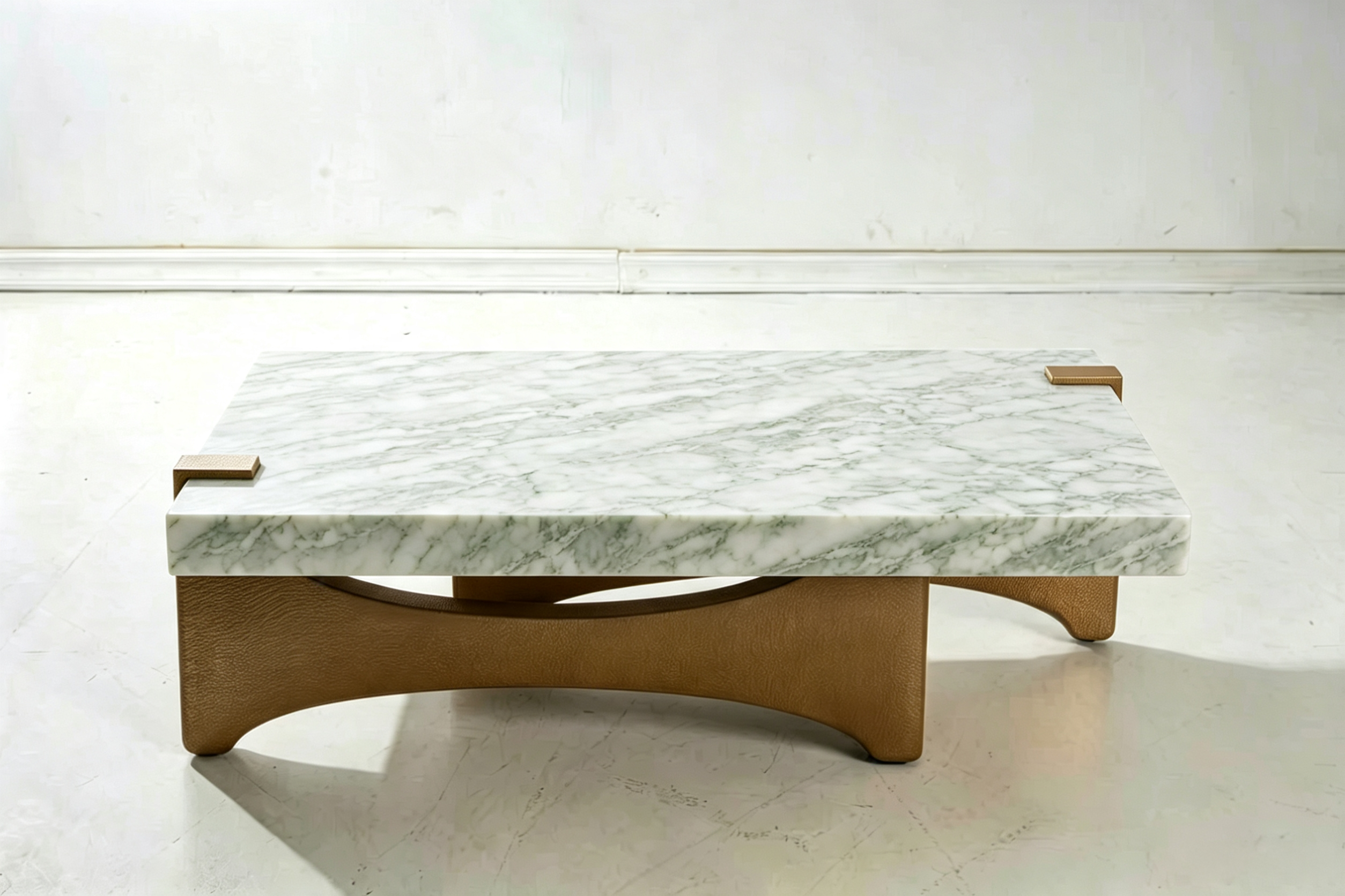 Dubai Villa luxury rectangular metal base coffee table - Image 2