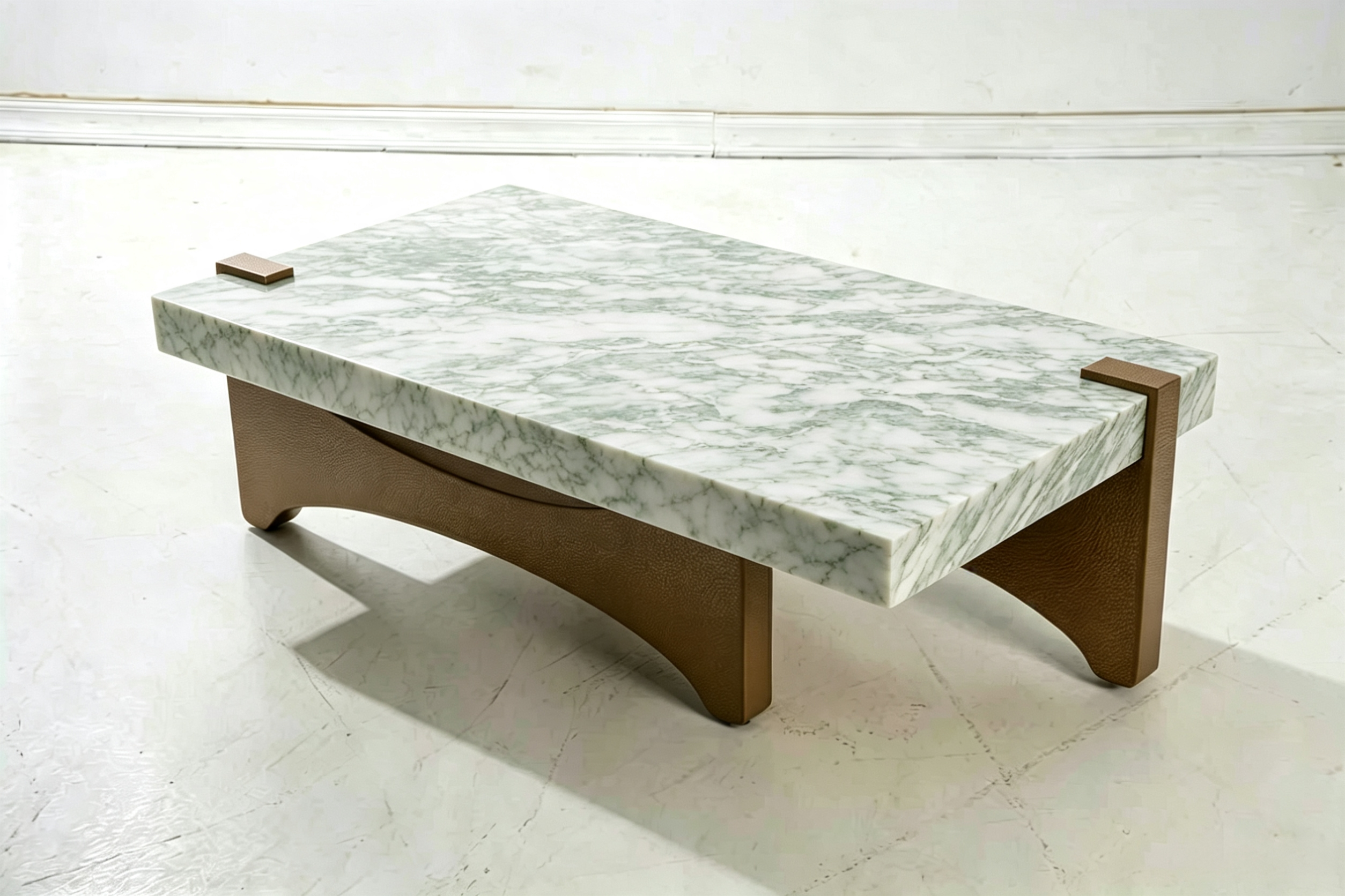 Dubai Villa luxury rectangular metal base coffee table - Image 3