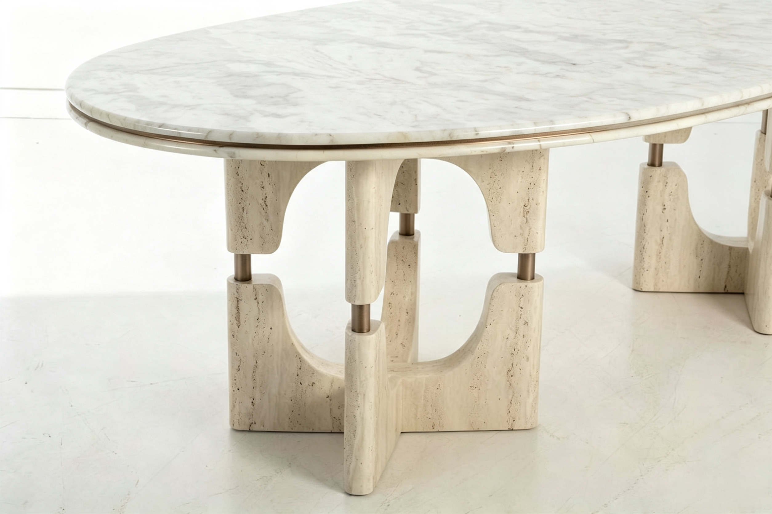 Abstract marble oval coffee table in Dubai villa - Image 9