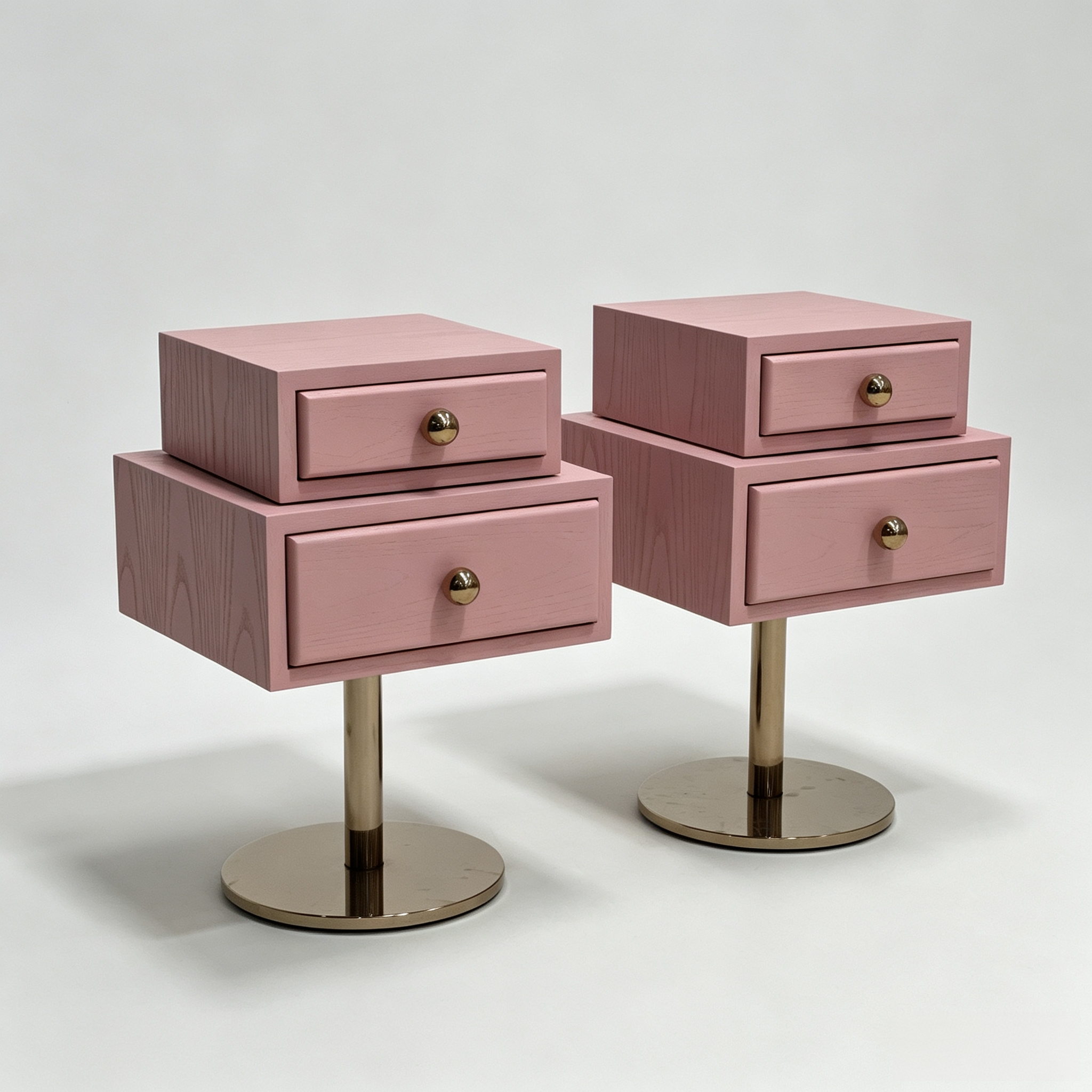Arab villa minimalist double-layer stainless steel base bedside table