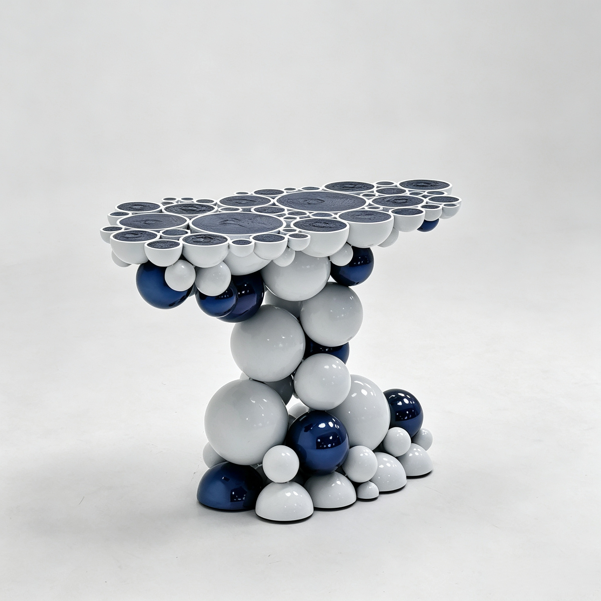 Middle East Villa White porcelain Blue Bubble Ball console Table